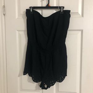 Aerie Black Strapless Romper